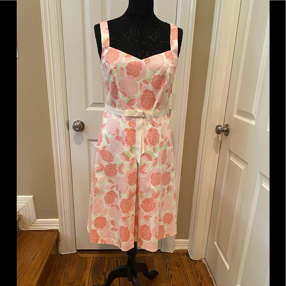 NWT JANESTREET Vintage Peach Floral Dress Size 8